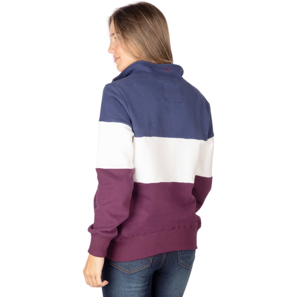 2025 Rydale Femmes Dames Byland Sweatshirt 407179 - Berry / White / Denim